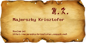 Majerszky Krisztofer névjegykártya